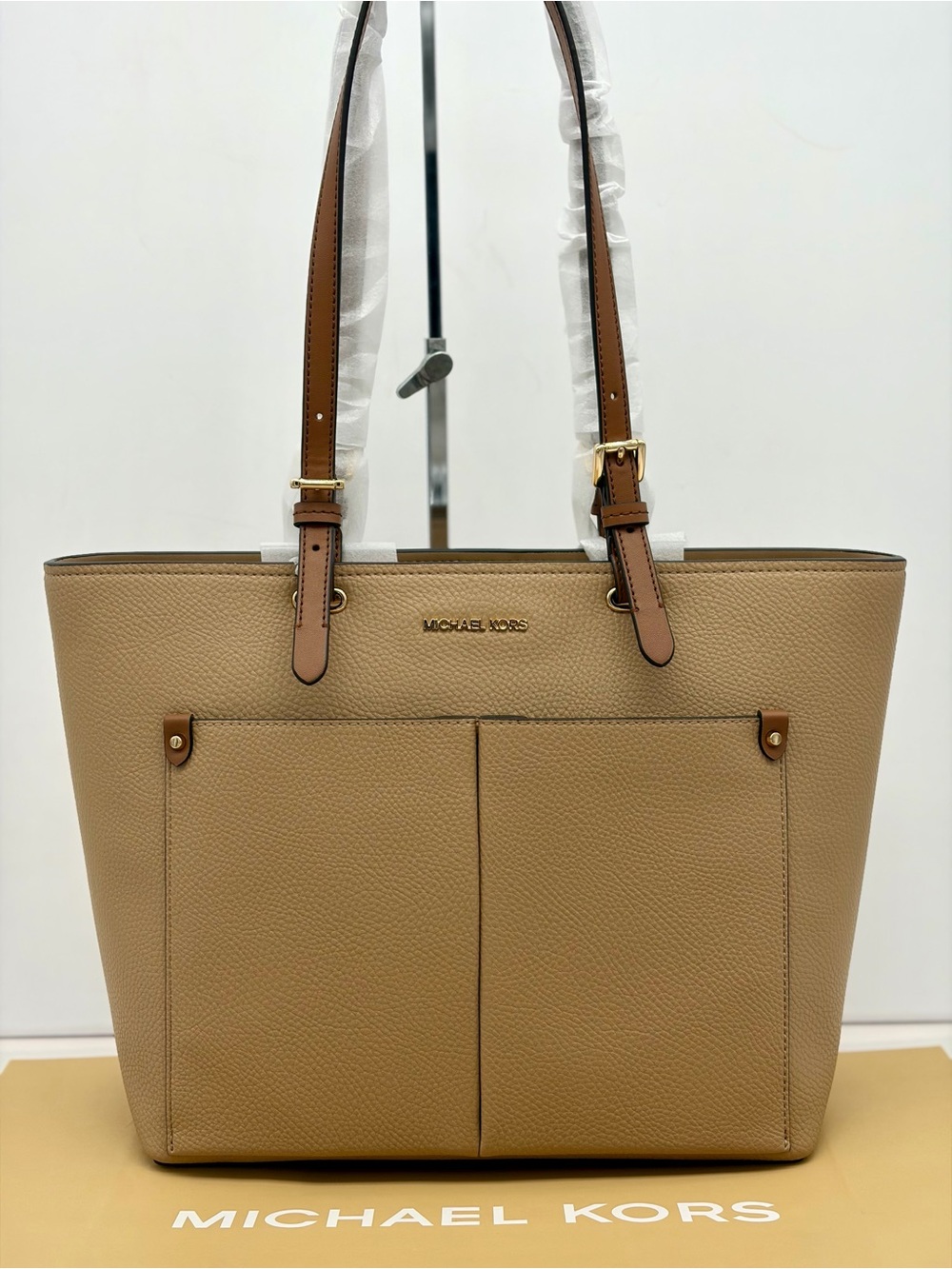 Michael Kors Jet Sest Travel Medium Double Pocket Tote Shoulder Bag